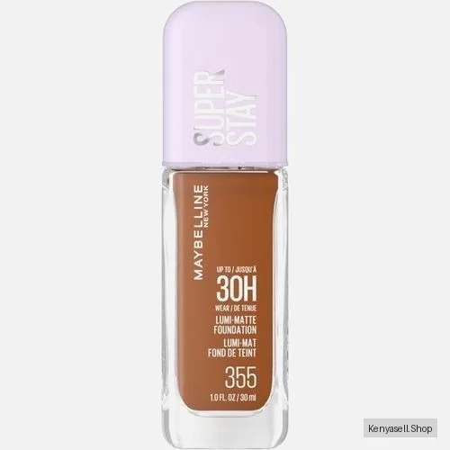 Maybelline Super Stay 30H Lumi-Matte Foundation 355, Lightweight and Buildable Full Coverage Foundation Makeup for Up To 30HR Wear