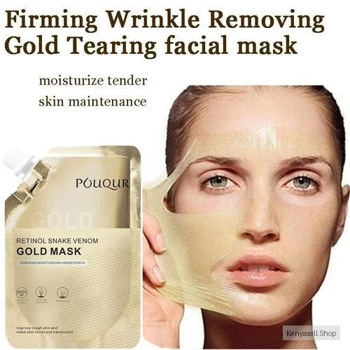 Firming&Brightening Anti Wrinkle Gold essence  applied tear off  mask
