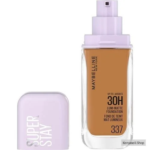 Maybelline Super Stay 30H Lumi-Matte Foundation 337, Lightweight and Buildable Full Coverage Foundation Makeup for Up To 30HR Wear, 30ml