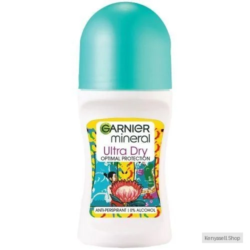 Garnier Mineral Women Absolute Dry Roll-on, Antiperspirant, Intensive Protection Against Body Odour & Underarm Wetness, Up to 48 Hours Effect - 50ml