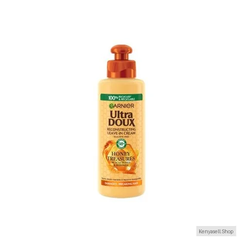 Garnier Ultra Doux Reconstructing Leave-In Cream with Honey Treasures - Deeply Nourishes, Repairs, & Improves Manageability, for Damaged Breaking Hair 200ml