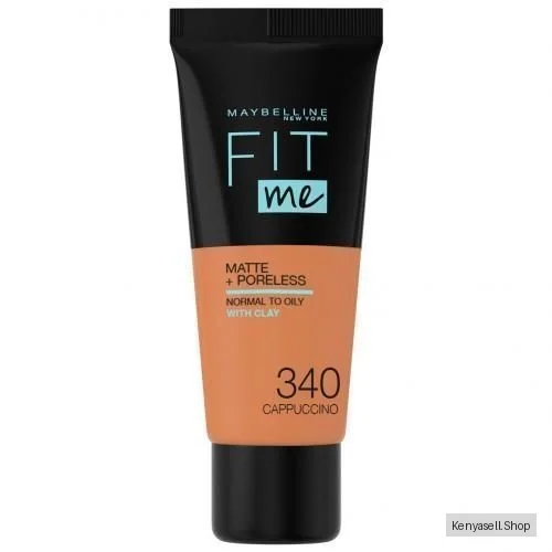 Maybelline Fit Me Matte And Poreless Foundation, For Normal To Oily Skin Full Coverage Blendable Upto 12H - 340 CAPPUCCINO - 30ml