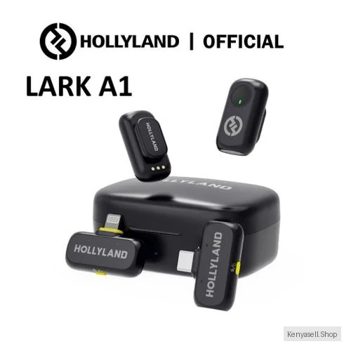 Hollyland Hollyland LARK A1 Combo - Wireless Mini Microphone for iPhone & Android (2TX + USB-C RX + Lightning RX + Charging Case), Magnetic Mic for YouTube, TikTok, Podcast, Vlogging(Black)