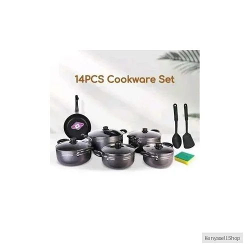 TC 11 Pieces Non-stick Cooking Pot Sufurias _5 Pots With Lids + Frying Pan+ Spoons