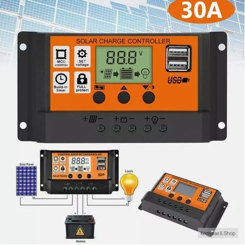 30A 2USB Intelligent Regulator PWM Solar Charge Controller